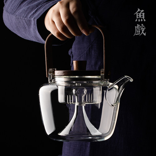 玻璃煮茶壶耐高温烧水壶大容量蒸煮茶器黑白茶全自动煮水壶电陶炉 - 封面