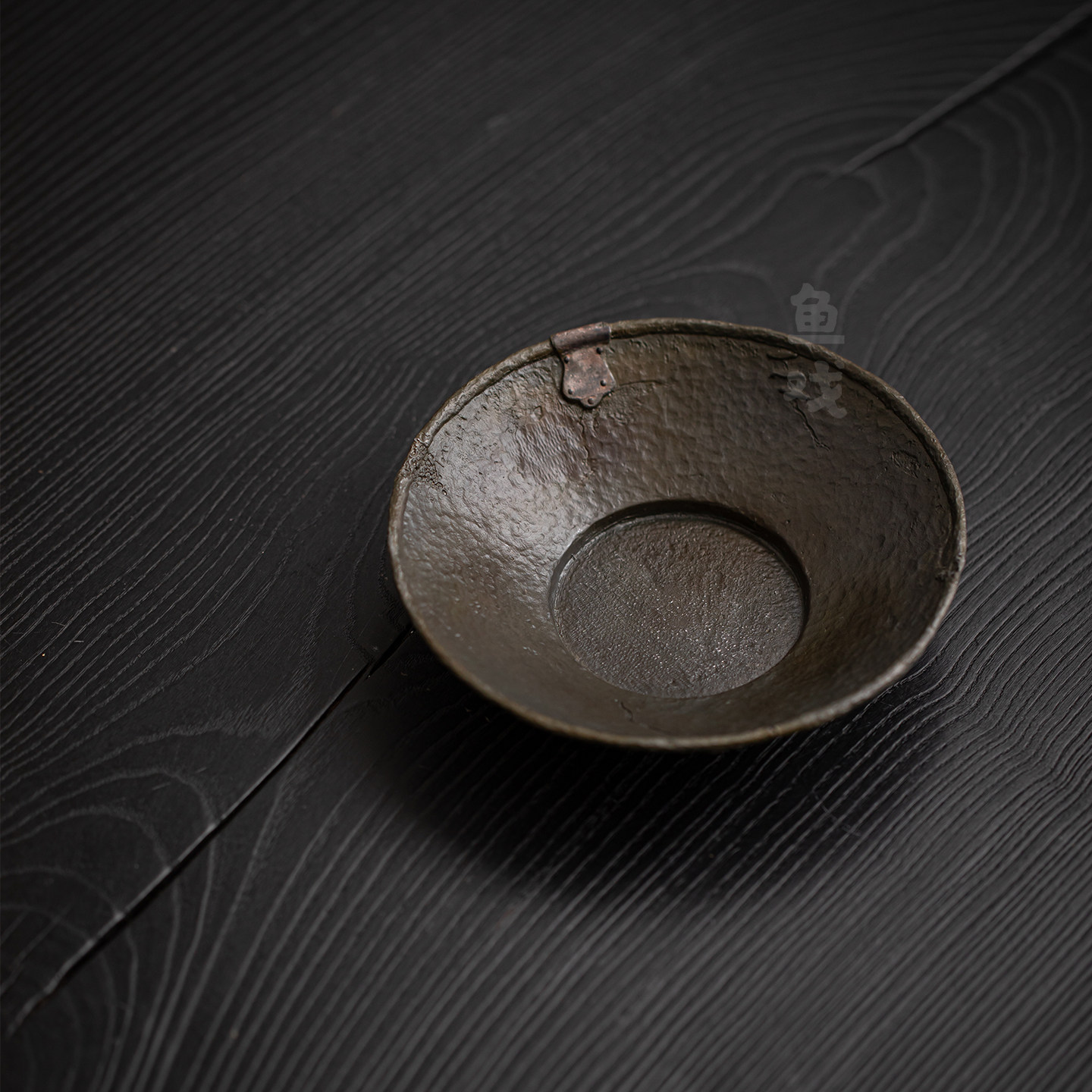 鱼戏纯手工老锡壶承茶盘中式复古做旧干泡盘茶具茶壶茶托盘小茶台