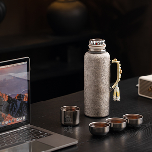 纯钛冰花保温壶机械温显高档家用复古焖茶壶传家壶户外车载随身壶