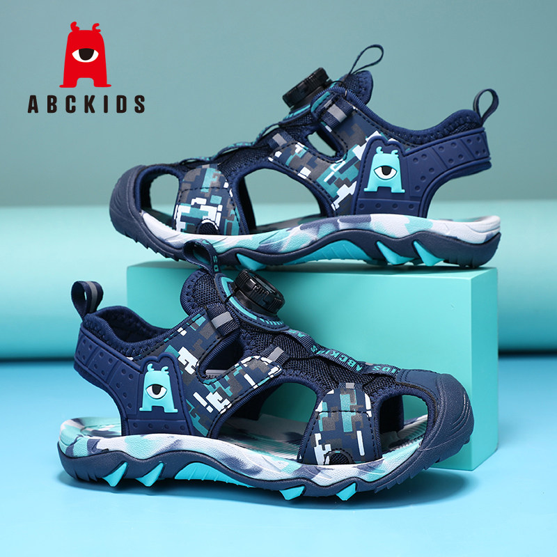 Abckids男童凉鞋2025夏季新款男孩运动软底包头沙滩儿童鞋子防滑