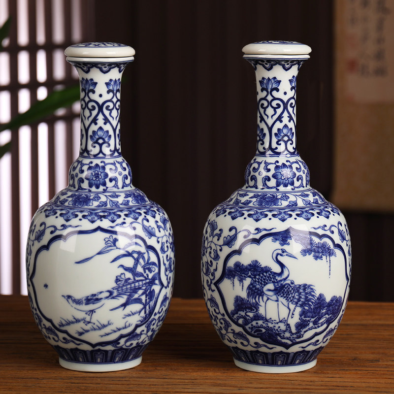 釉中彩陶瓷酒瓶景德镇密封田园风