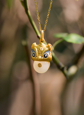 儒匪窝和田玉吊坠女款平安扣项链