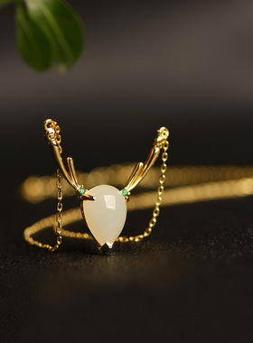 儒匪窝925银鎏金项链女小鹿一路