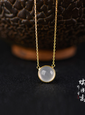 18k金镶嵌翡翠项链吊坠