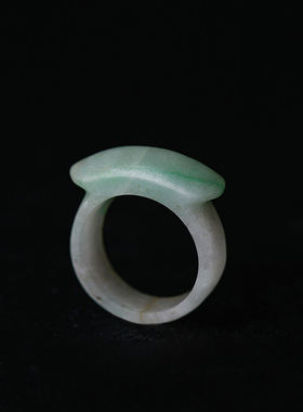儒匪窝 晚清时期翡翠玉器玉戒指马鞍男女扳指老物件女指环