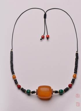 古董蜜蜡项链吊坠老物件收藏