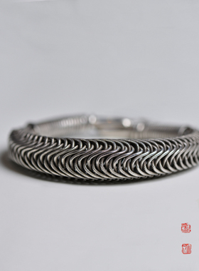 儒匪窝 清末民国编丝老银镯  编丝老银手镯