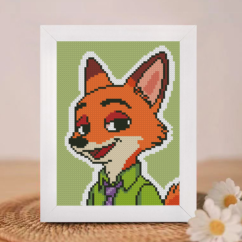 尼克十字绣可爱动漫疯狂动物城卧室装饰画现代儿童房手工线绣礼物