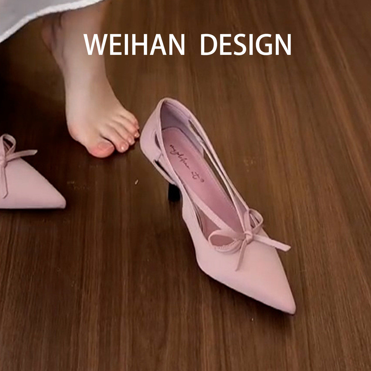 羊皮版！绝美性感绸缎蝴蝶结凉鞋后空尖头配裙子细跟高跟鞋浅紫色,女鞋,时装凉鞋,淘宝优惠券,粉丝福利购,淘宝优惠卷