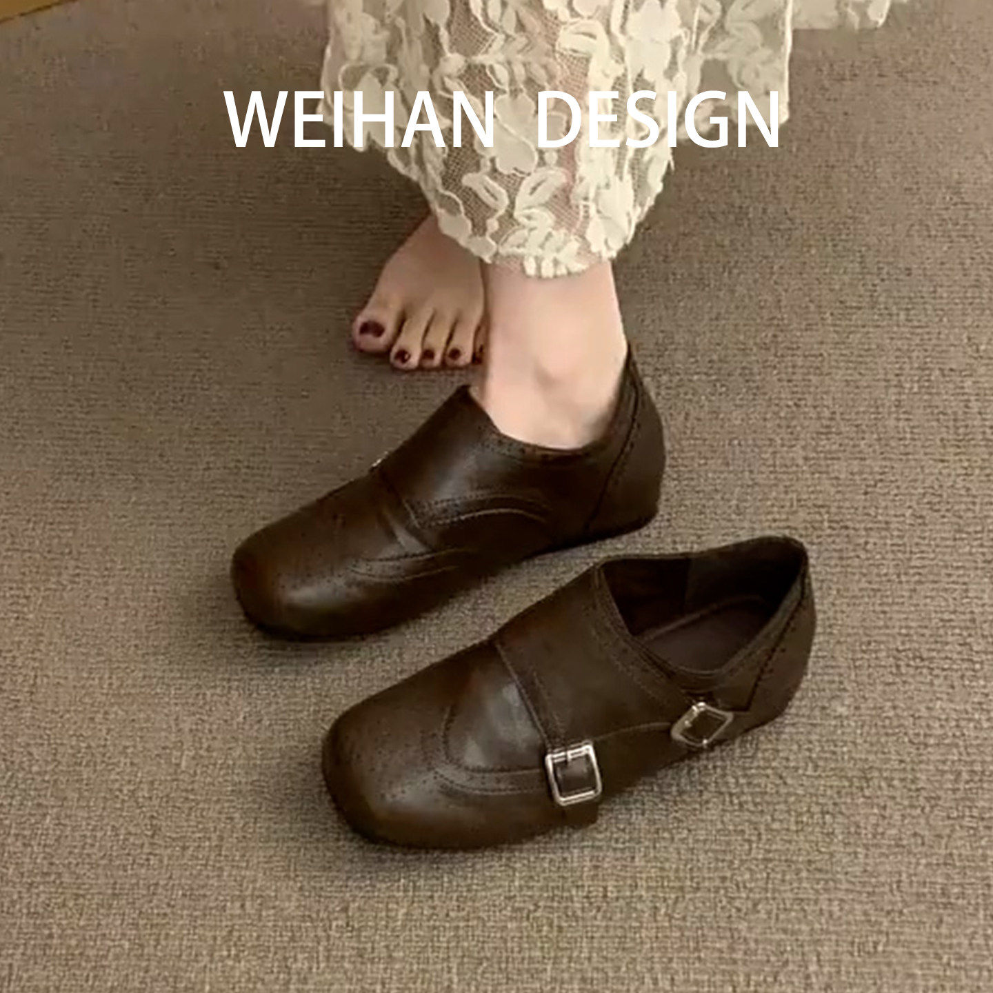 羊皮版！英伦内增高加绒乐福鞋复古百搭保暖方头小皮鞋皮带扣单鞋,女鞋,深口单鞋,淘宝优惠券,粉丝福利购,淘宝优惠卷
