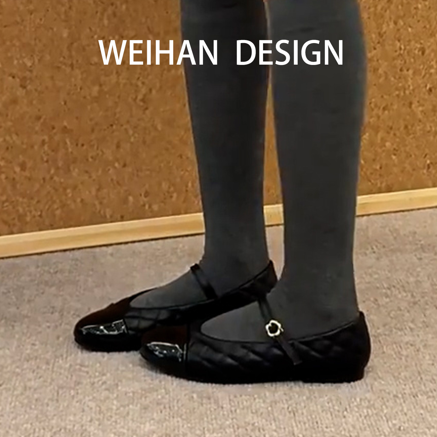 羊皮版！法式平底加绒玛丽珍鞋菱格一字带浅口单鞋配裙子晚晚女鞋