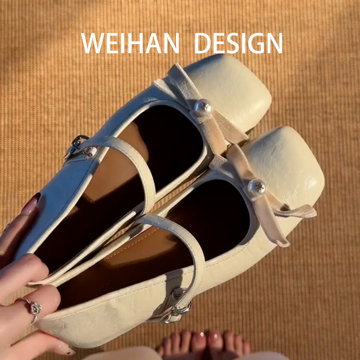 羊皮版！法式一字扣浅口玛丽珍鞋外穿内增高单鞋蝴蝶结珍珠晚晚鞋,女鞋,玛丽珍鞋,淘宝优惠券,粉丝福利购,淘宝优惠卷