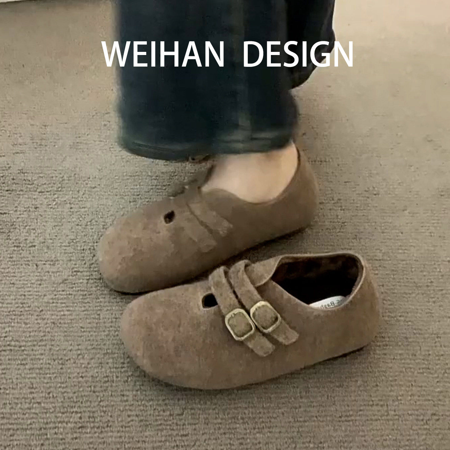 羊皮版！复古双扣带厚底勃肯鞋休闲一脚蹬懒人单鞋加绒保暖棉鞋女,女鞋,勃肯鞋/软木鞋,淘宝优惠券,粉丝福利购,淘宝优惠卷