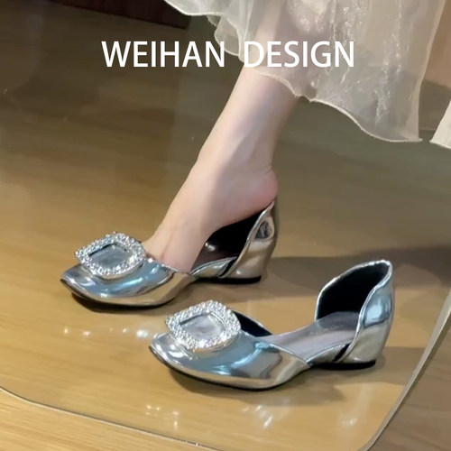 羊皮版！银色内增高中空