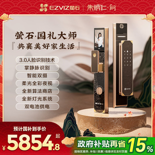 萤石AI国礼大师人脸识别大屏视频指纹掌静脉智能门锁朱炳仁定制款