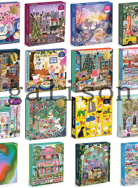 正版galison 冬灯城市之光滑冰金箔圣诞繁花春日街道美国进口拼图