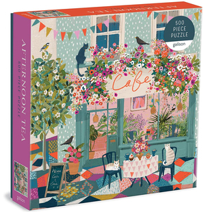 （现货）正版galison 下午茶 小黑猫 猫咪 500片 美国进口拼图