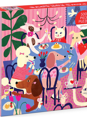 （现货）正版galison 爱的聚会 猫咪 小狗 500片 美国进口拼图