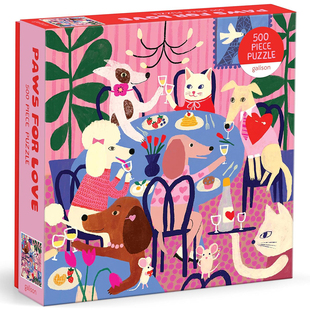 （现货）正版galison 爱的聚会 猫咪 小狗 500片 美国进口拼图