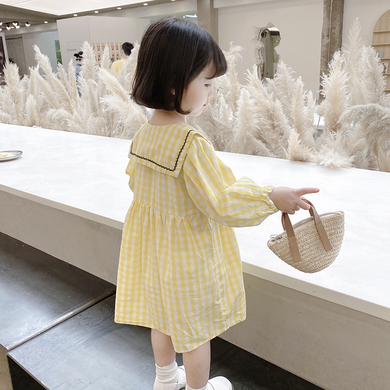 女童装儿童秋装2020新款2-9岁宝宝3小童4格子裙公主连衣裙子6春秋