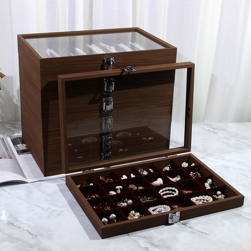 首饰收纳盒防尘项链戒指饰品展示