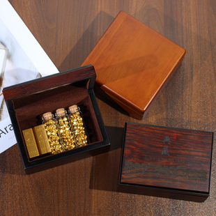 金条收纳盒木质胡桃高档精致带盖黄金首饰收藏盒子金豆黄金收纳