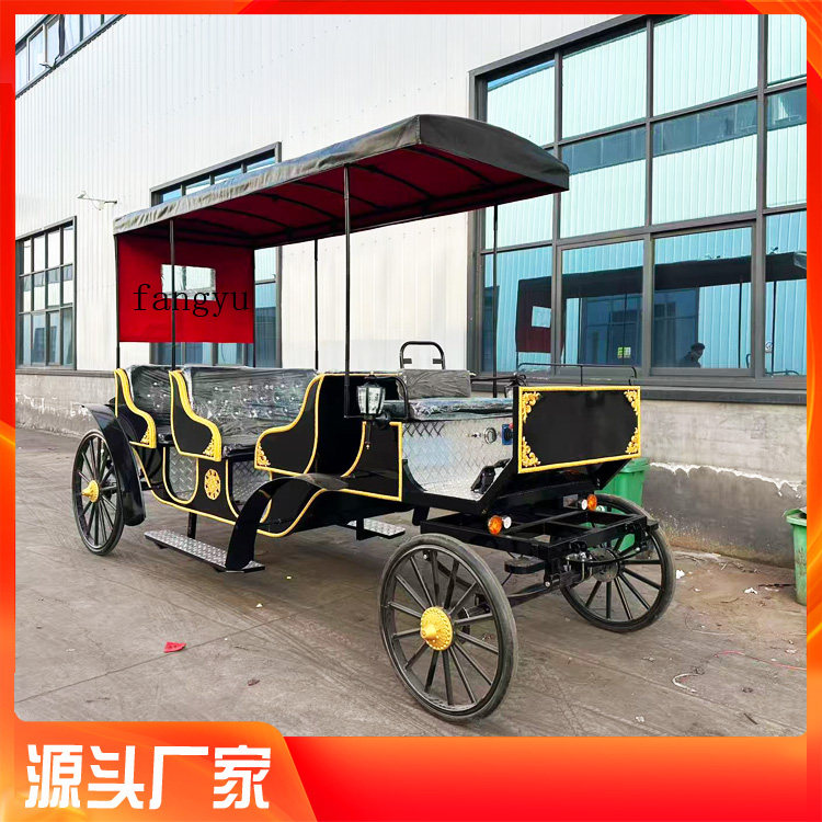 草原三排马车景区复古观光车
