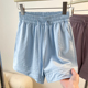 女夏季 2025新款 外穿休闲宽松大码 白色冰丝山本短裤 胖mm五分运动裤