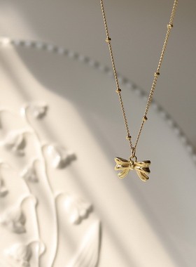 仙女风时尚设计感在逃公主蝴蝶结小巧项链女锁骨链不掉色高级轻奢