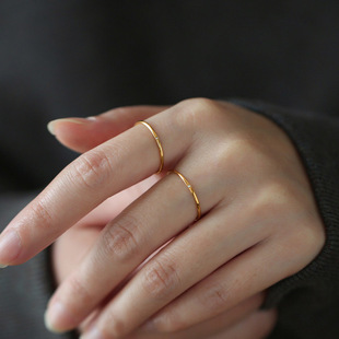 不掉色高级感极细碎钻戒指女时尚可爱锆石简约小众轻奢潮ins尾戒