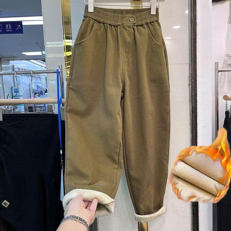 加绒保暖纯棉哈伦裤女秋冬新款