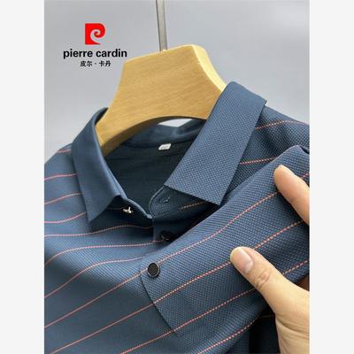 皮尔卡丹条纹短袖t恤男夏