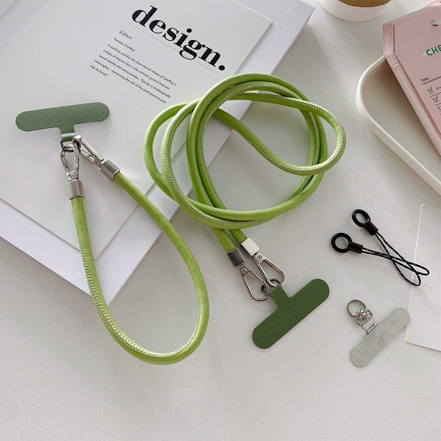 好看清新亮色果绿色皮革手机挂绳斜挎可背创意垫片手机链手提防盗,3C数码配件,手机挂件/手机链,淘宝优惠券,粉丝福利购,淘宝优惠卷