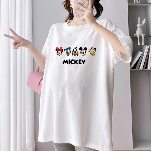 孕妇装纯棉短袖上衣女夏季中长款