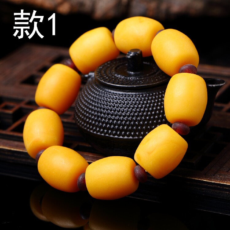 天然桶珠手链黄玛瑙