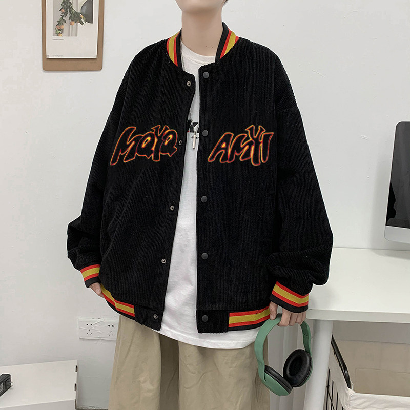 春秋灯芯绒棒球服男装外套潮流ins韩版潮牌百搭夹克~jk33-p55,男装夹克,星座601-1