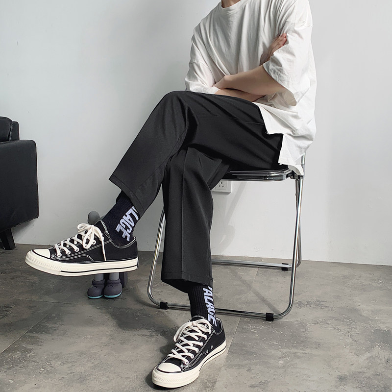 小西裤男垂感九分裤子2021新款韩版休闲裤直筒西装裤-XK09-p38图片