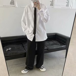 送领带~秋长袖衬衫制服 情侣衬衣男女衬衫衬衣601-1-Q711-p30图片
