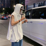 排扣连帽无袖t恤男背心运动健身卫衣外套篮球马甲坎肩-BX50-p30，男装背心/马甲，星座601-1
