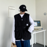 多口袋工装机能战术背心外套V领马甲男外搭嘻哈601-1-HB11-p38，男装背心/马甲，星座601-1