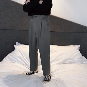 春秋男士裤坠感商务休闲小西裤男直筒百搭九分裤男西服裤男9分裤图片