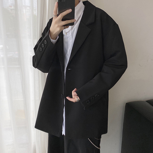 2021秋季新款西装男宽松百搭休闲外套潮流帅气韩版宽松西服图片