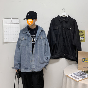 20/秋机能工装潮流牛仔夹克外套男女流行牛仔衣-jk52-p55图片