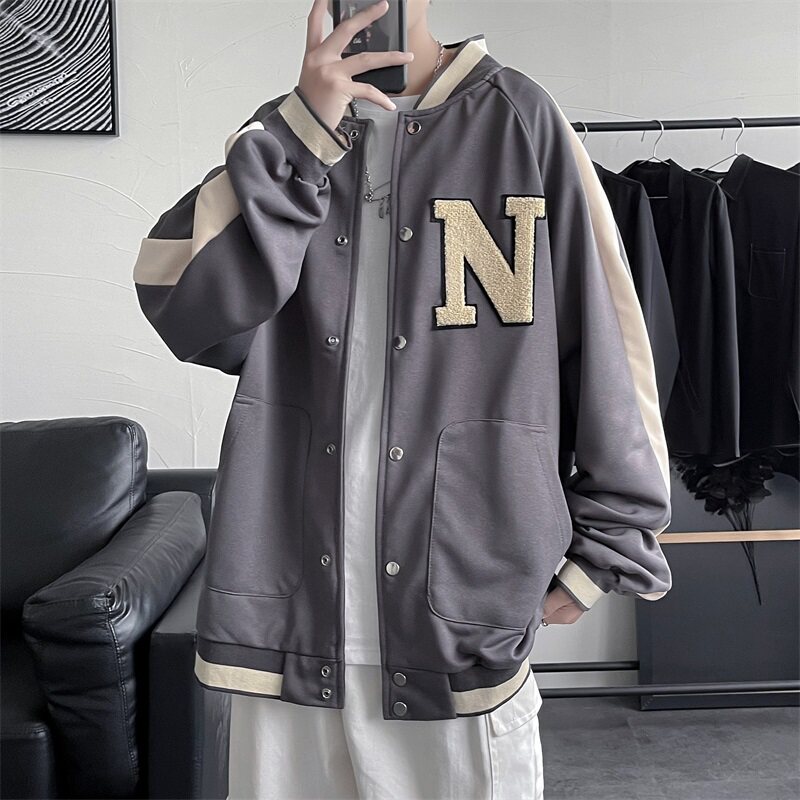 2021棒球服男潮牌ins外套韩版潮流宽松炸街痞帅夹克-JX99-p55图片