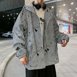 超火情侣夹克外套反光休闲男女青少年开衫夜光601-1-jk9-p65，男装夹克，星座601-1