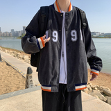 21新款ins港风灯芯绒立领拼色夹克春季男女炸街棒球服-JK96-p55，男装夹克，星座601-1