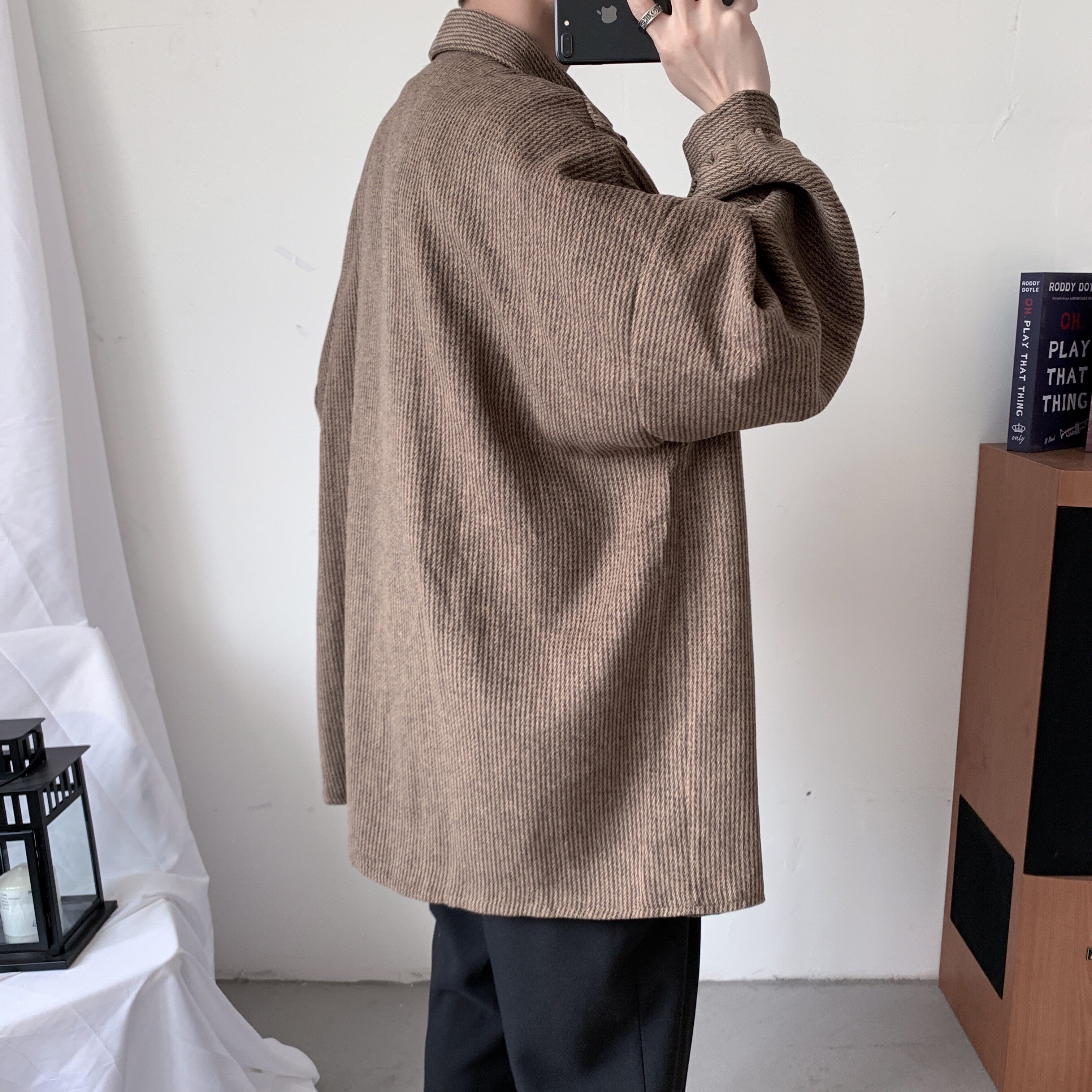 新款日系文艺复古磨毛厚款衬衫男韩版宽松潮外套601-1-WT7003-p50,男装夹克,星座601-1