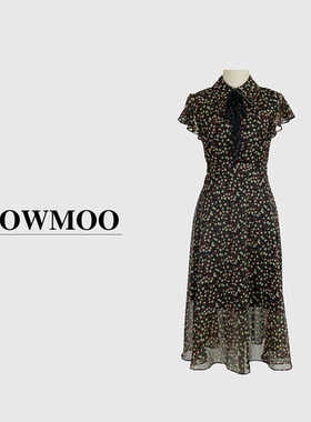 2025夏气质减龄显瘦小飞袖轻奢碎花裙A字连衣裙25X1069