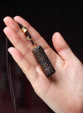 沉香木天珠吊坠项链平安