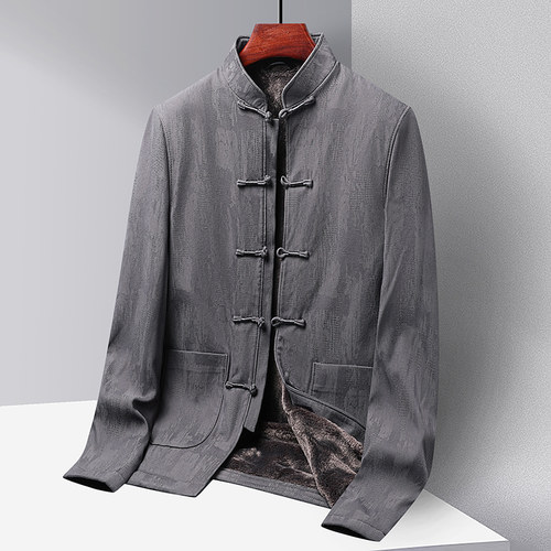 老年人唐装男士冬装爸爸棉衣